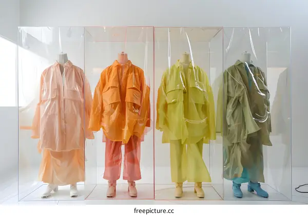 Colorful Fashion Design Displayed in Clear Plastic Cases