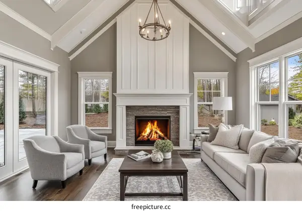 Modern Farmhouse Living Room with Fireplace