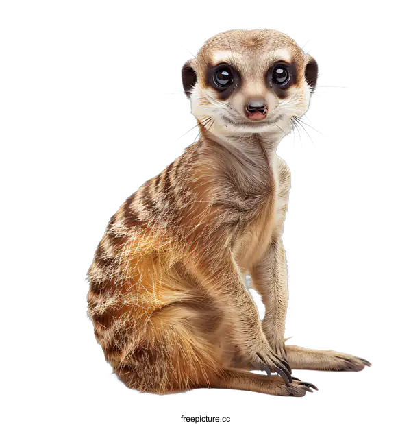 [Transparent Background PNG]Meerkat posing on white background