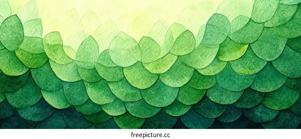 Abstract Watercolor Green Leaf Pattern Design