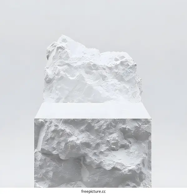 White Stone Platform Minimalist Abstract Background