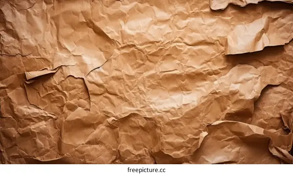 Brown crumpled paper texture background