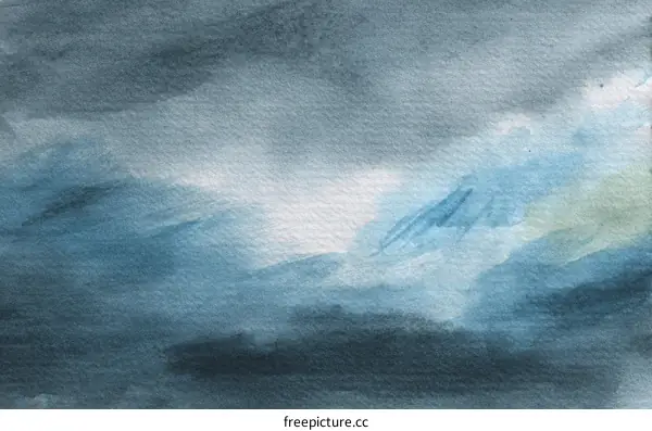 Abstract Watercolor Sky Landscape Painting