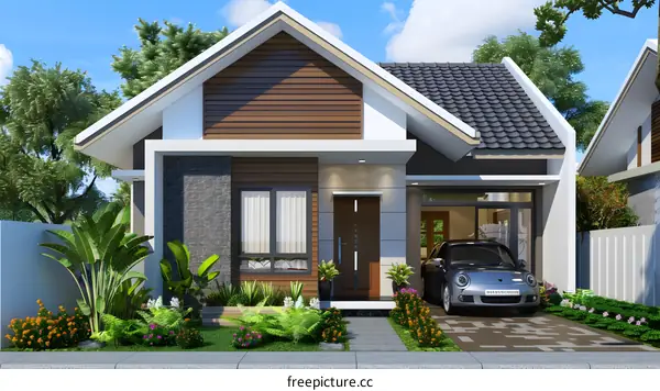 Modern Minimalist Home Design with Green Landscaping