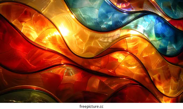 Colorful Glass Waves Texture