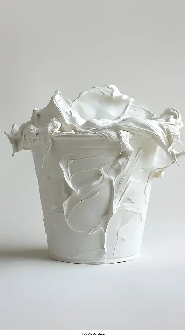 White meringue frosting in a white bowl