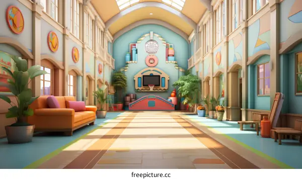 A Playful and Colorful Classroom with Vibrant and Inviting Learning Spaces