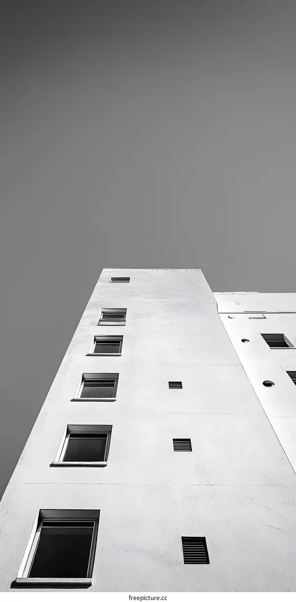 Black and White Minimalist Building Exterior