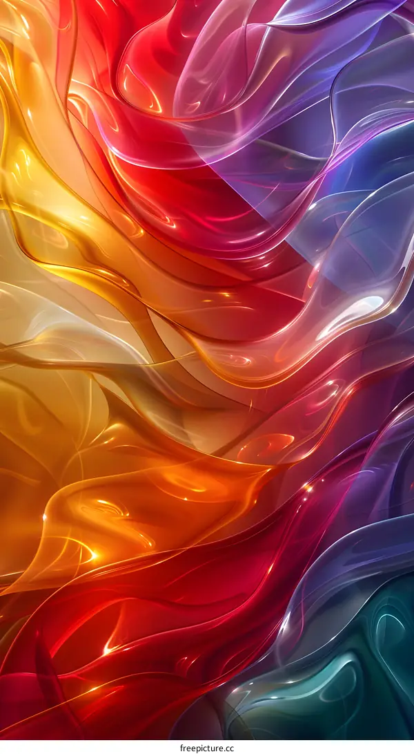Abstract Colorful Liquid Waves Background