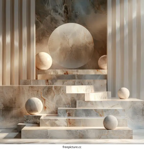 Modern Minimalist Marble Display Platform