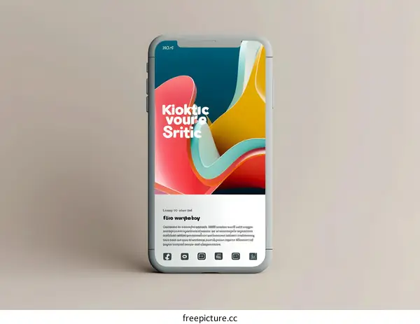 Abstract Colorful Phone Mockup Design
