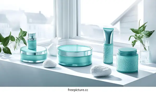 Elegant Teal Cosmetic Packaging Design Showcase