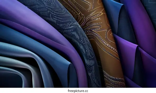 colorful gradient fabric folds