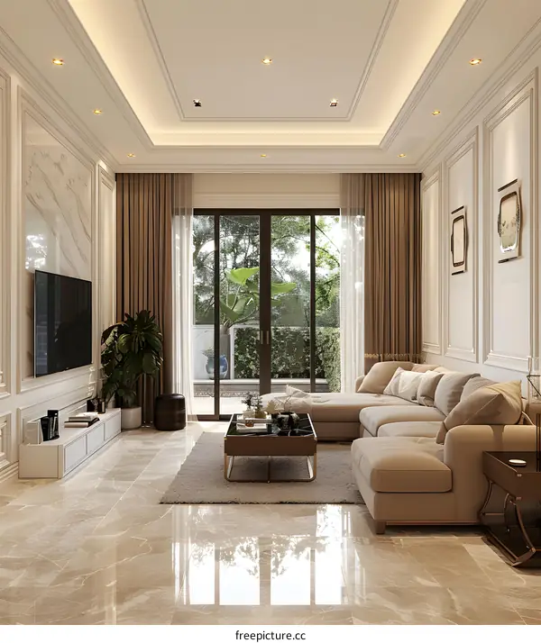 Bright and Airy Living Room With Plants