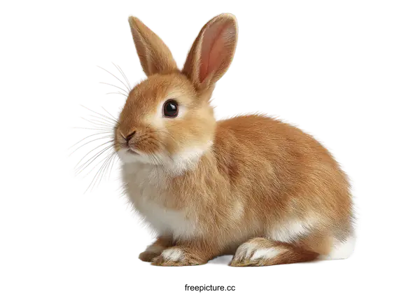 [Transparent Background PNG]Adorable Baby Rabbit on White Background