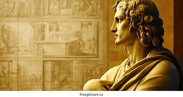 Marble Statue of a Man with a Draped Robe