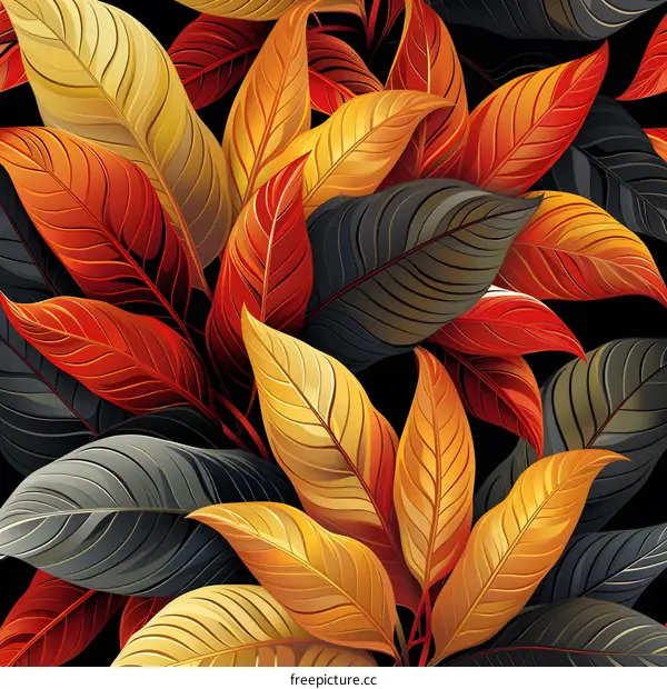 Colorful tropical leaves