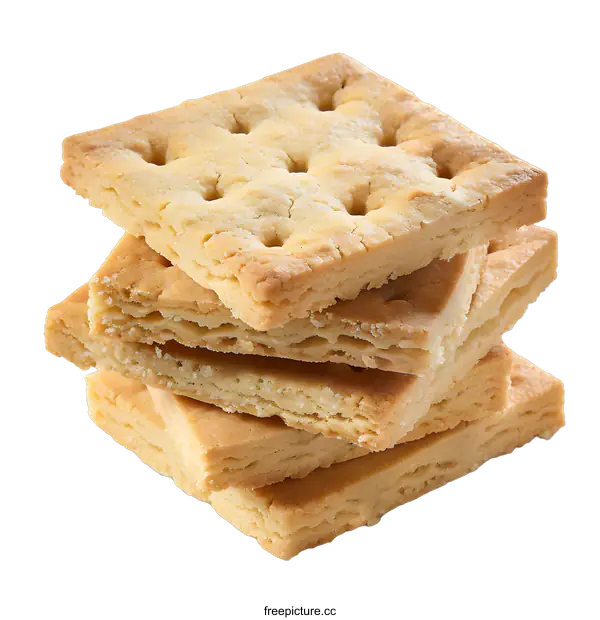 [Transparent Background PNG]Four crackers stacked on a white background