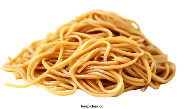 [Transparent Background PNG]Close Up of Cooked Noodles