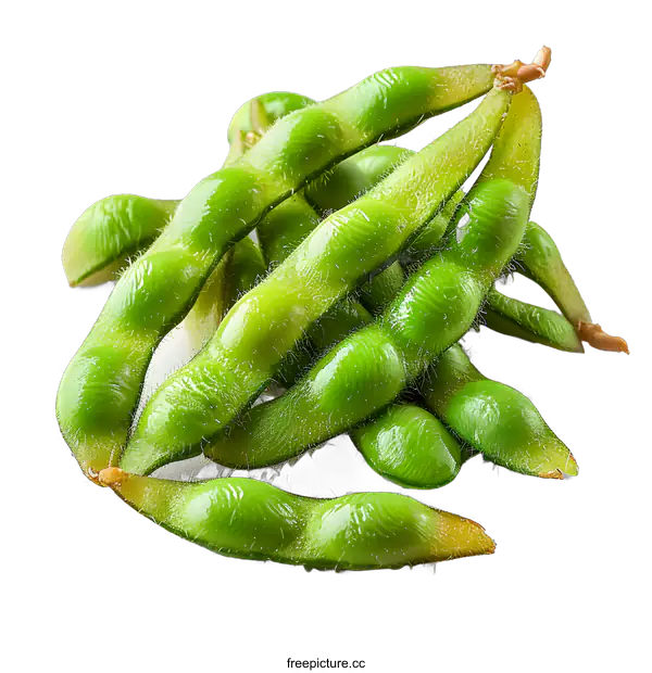 [Transparent Background PNG]Green soybeans on a white background