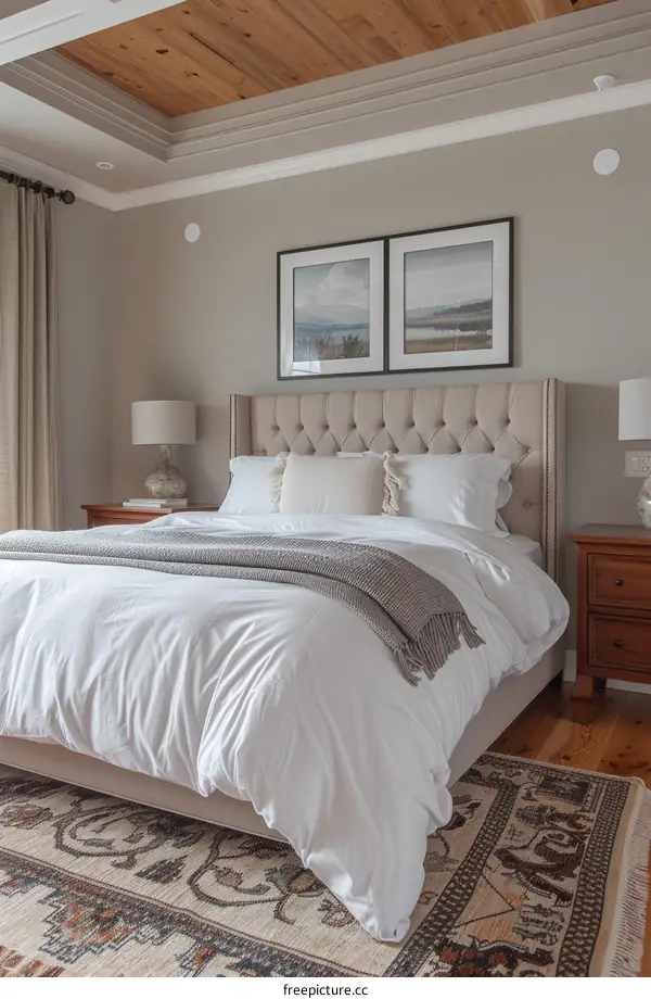 Warm and inviting master bedroom