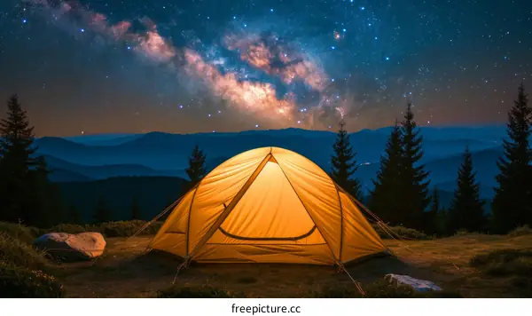 Camping under the Stars in the Mountains