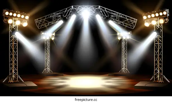 Stage Lights Background With Spotlight Effect