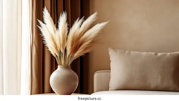 Bohemian Style Dried Pampas Grass Interior Decor