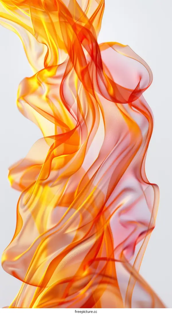 Colorful Wavy Fire-like Abstract 3D Illustration