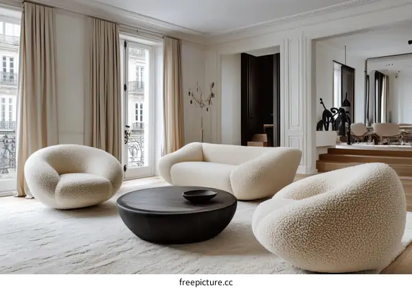 Modern Living Room Interior Design with Plush Furniture