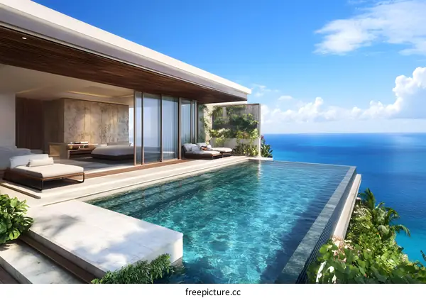 Modern Cliffside Villa with Infinity Pool and Ocean View