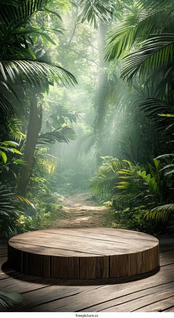 Jungle Forest Wooden Display Podium