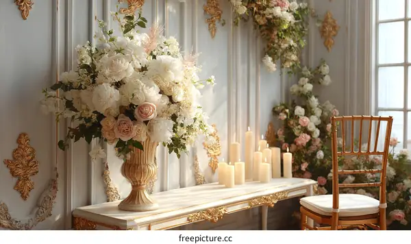 Elegant Floral Arrangement in a Luxurious Interior