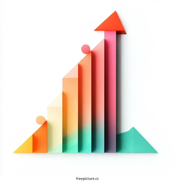 Colorful Geometric Growth Chart Illustration