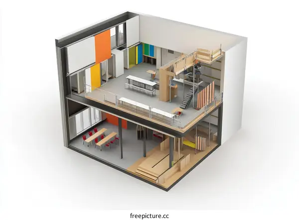 School Building Interior Design Model
