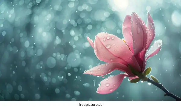 Raindrops on a magnolia