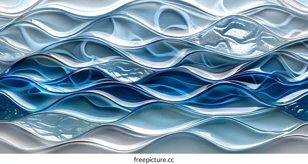 Blue and white abstract waves background