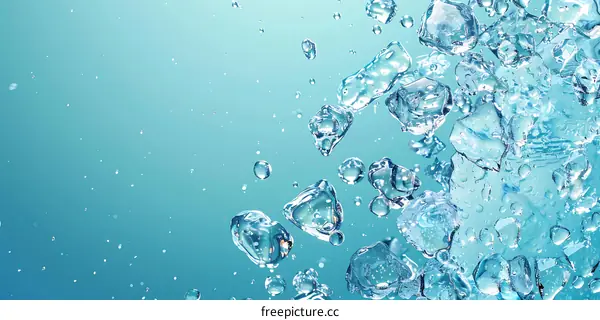 Abstract Blue Water Ice Texture Background