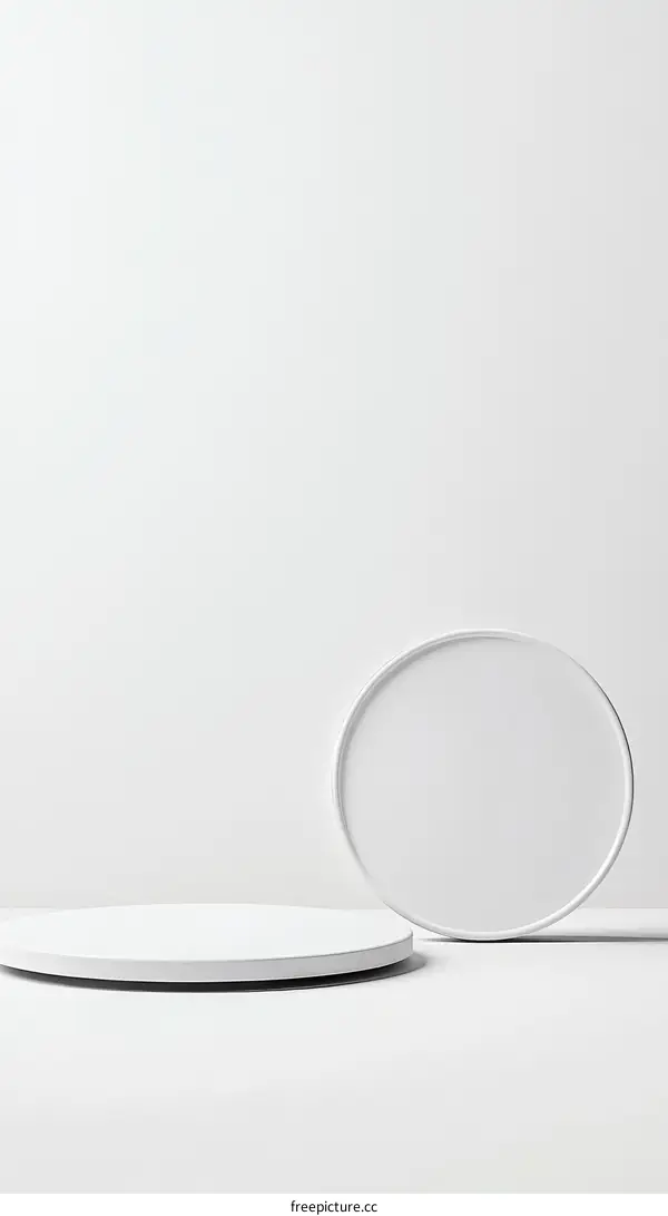 Minimalist White Geometric Shapes Product Display