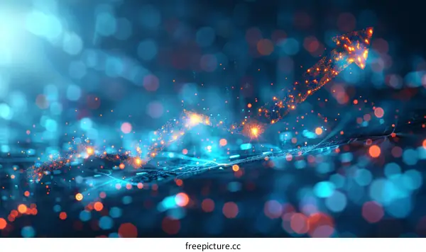 Abstract Technology Background with Glowing Arrow