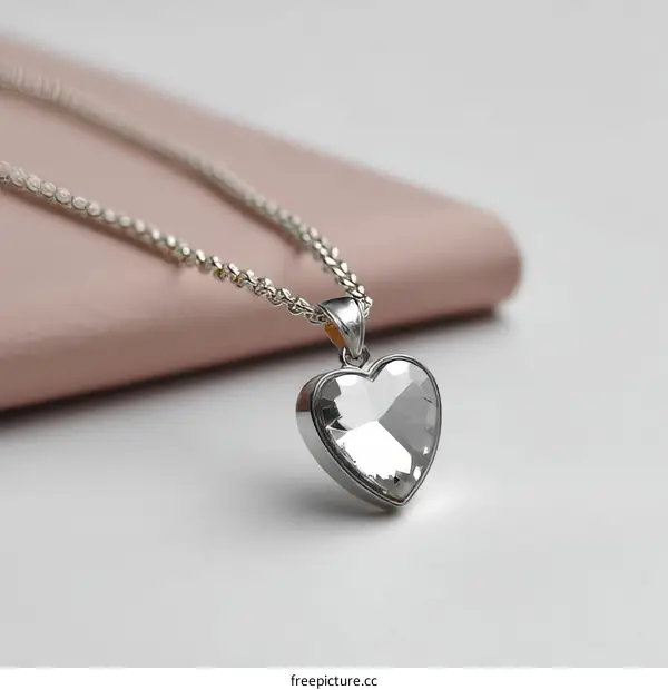 Elegant Silver Heart-Shaped Crystal Pendant Necklace