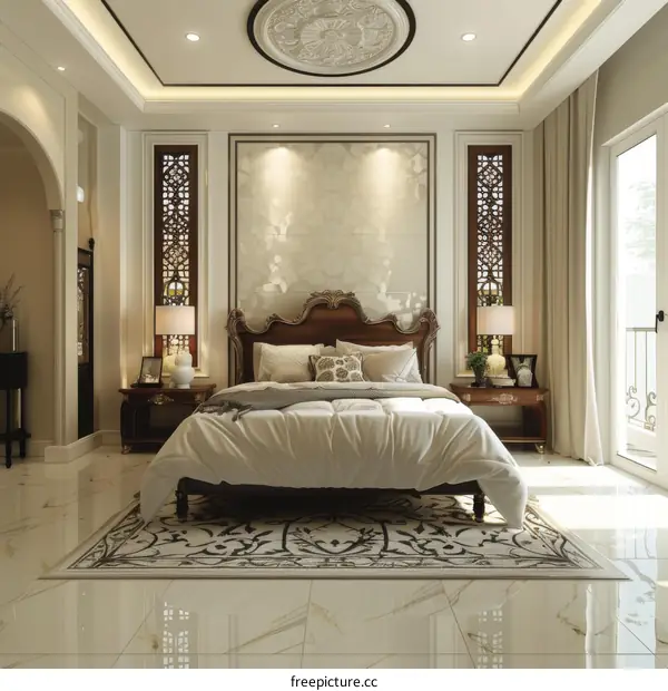 Elegant Bedroom Interior Design Illustration