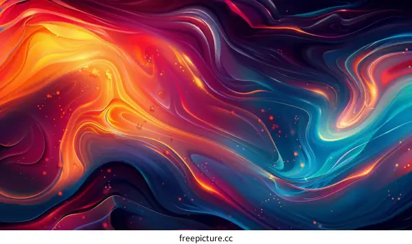 Abstract Colorful Liquid Flow Art Design