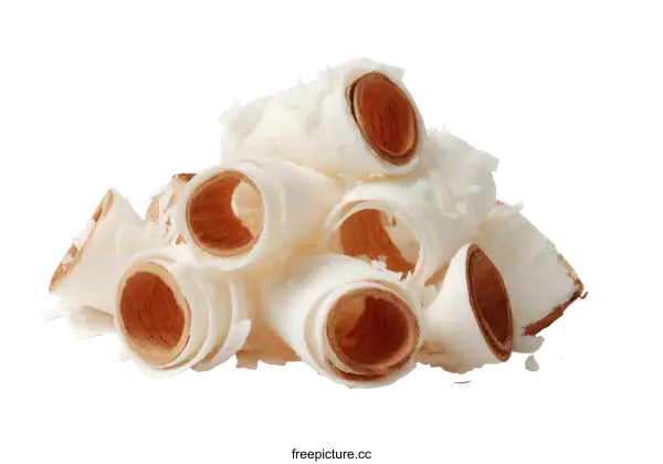 [Transparent Background PNG]Pile of Rolled Wood Shavings