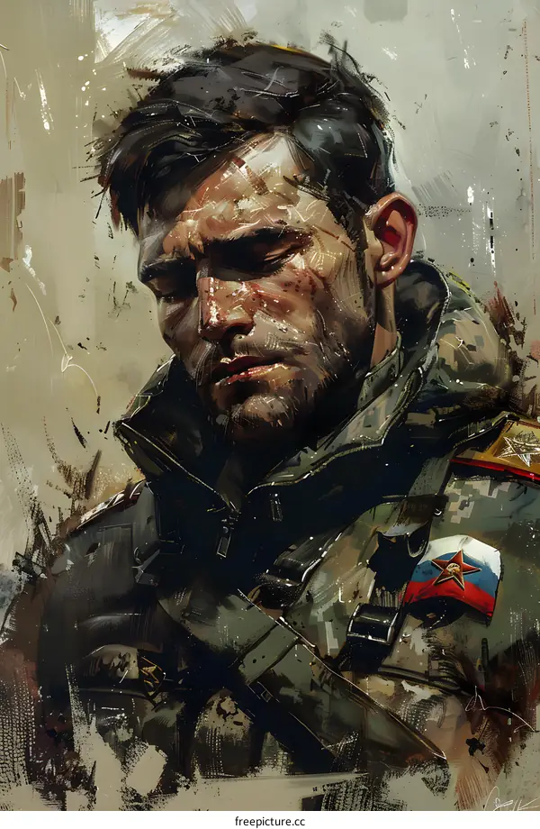 Portrait of a male soldier