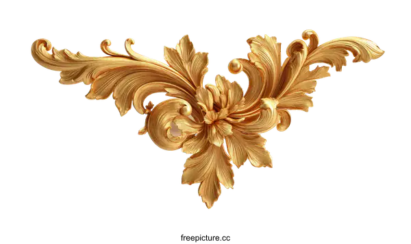 [Transparent Background PNG]Ornate Gold Decorative Trim Design