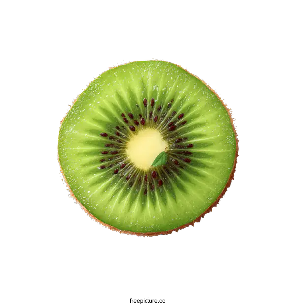 [Transparent Background PNG]Close up of a Kiwi Slice on White Background