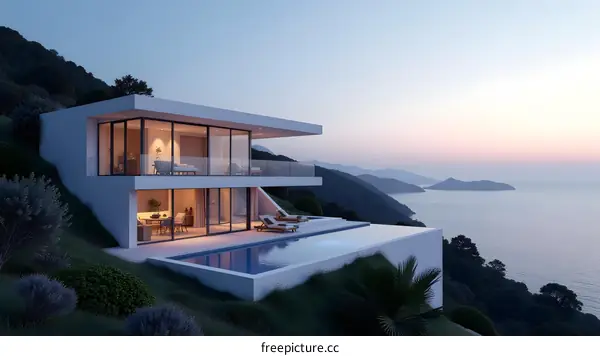 Modern Minimalist House with Infinity Pool overlooking Ocean