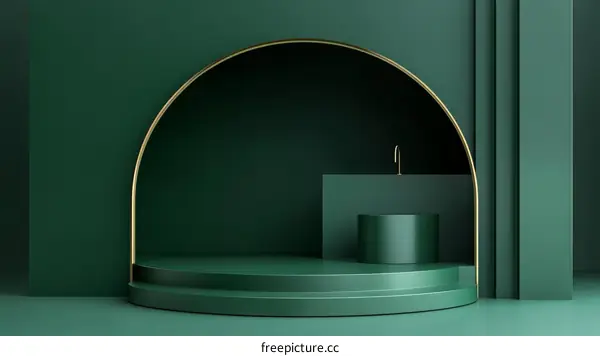 Modern Emerald Green Product Display Stage