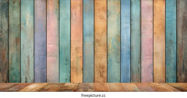 Colorful Vintage Wood Panel Background